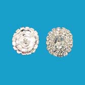 Ovális strasszos gomb esküvői és alkalmi ruhára - SILVER